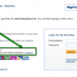 Credit and debit card payment on Paypal